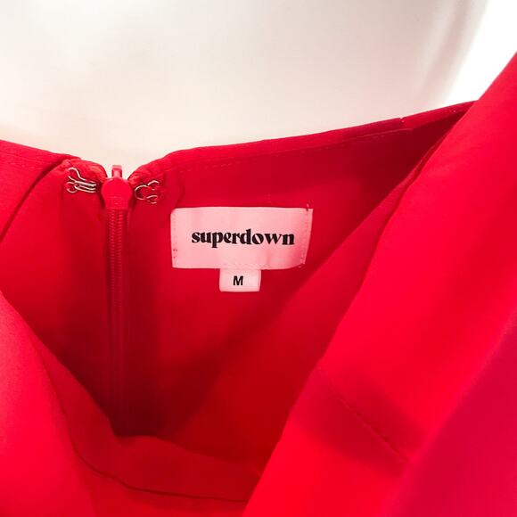 Superdown Dixie Backless Chiffon Mini Dress Red Open Back Spaghetti Straps Sz M - Picture 11 of 12